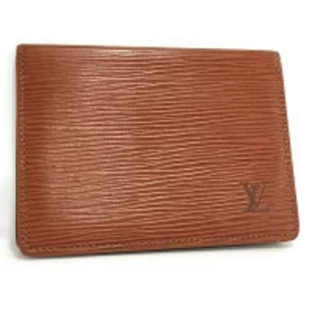 LOUIS VUITTON Pass Case Wallet Porte Cartes Vertical Epi Kenyan Brown